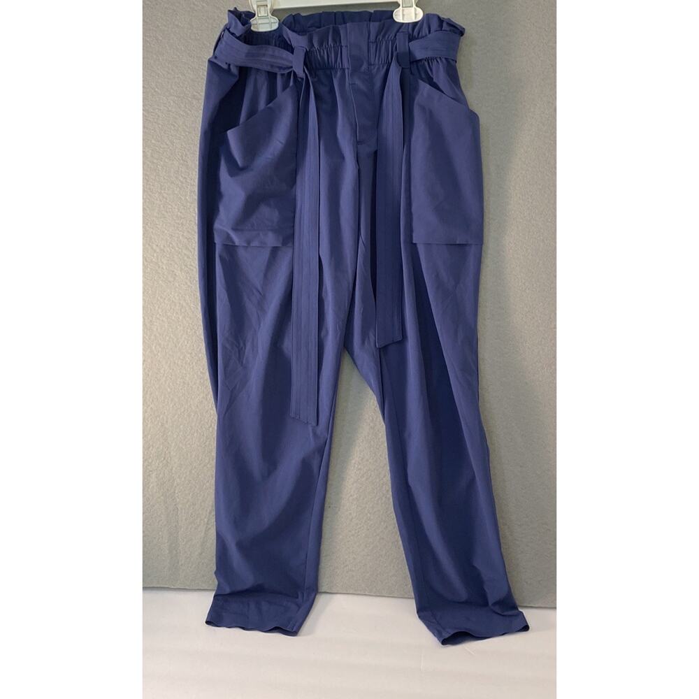 Athleta Pants Womens 6 Blue Skyline Belted Paperbag Athleisure Travel Casual